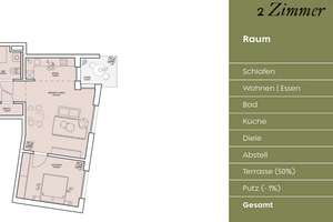 2-ZKB-Wohnung mit Einbauküche und Aufzug – Enzianstraße 33, 68309 Käfertal, Mannheim – Vorschaubild 2
