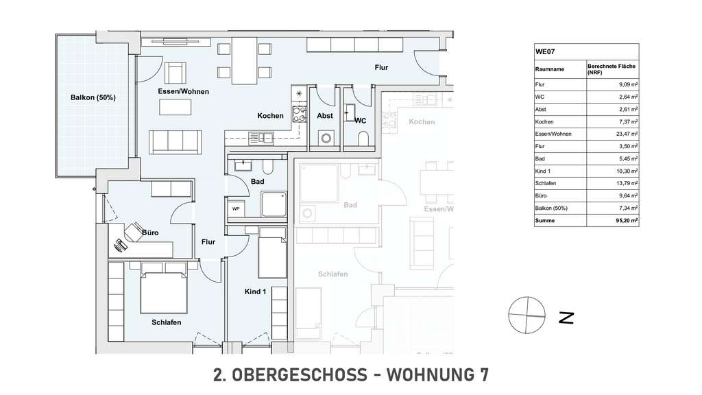 Immobilie in Elz - WHG. 07: Provisionsfrei KfW 40 Neubau Elz – 4 Zimmer ca. 95 m² Balkon - Bild 0