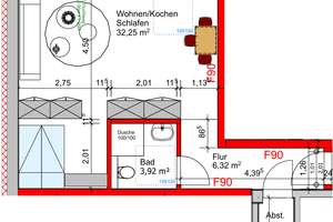 1-Zimmer-Wohnung mit 42,29 m² inmitten der Bielefelder Innenstadt – Kernsaniert (WHG 5) – Zimmerstraße 16, 33602 Mitte, Bielefeld – Vorschaubild 2