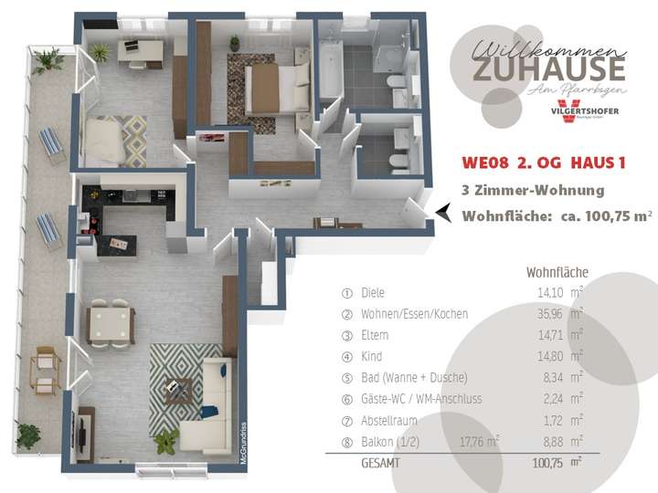 Grundriss-Illustration WE08