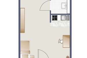 Köln: provisionsfreies möbliertes (Studenten-) Apartment mit Küchenzeile und Balkon – Bonner Str. 281, 50968 Bayenthal, Köln – Vorschaubild 9