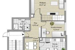 2,5 Zi. Whg, DG, ca. 53 m², EBK, Glasfaser, schöner Blick, ruhig und hell, HHL- Plettenbergsiedlung – Plettenbergstr. 44, 70186 Gaisburg, Stuttgart – Vorschaubild 2