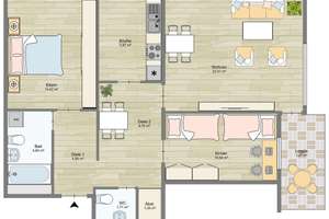 Helle 3-Zi.-Wohnung mit Loggia und weitläufigem Blick ins Grüne in Großhadern - Blumenau – Die vollständige Adresse der Immobilie erhältst du vom Anbieter., 80689 Sankt Ulrich, München – Vorschaubild 14