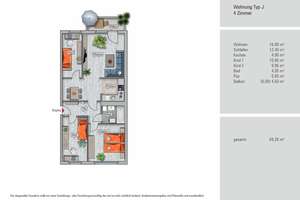 sonnige 4-Zimmer-Wohnung mit Balkon in grüner Umgebung – Am Bernsdorfer Hang 11, 9126 Bernsdorf, Chemnitz – Vorschaubild 2