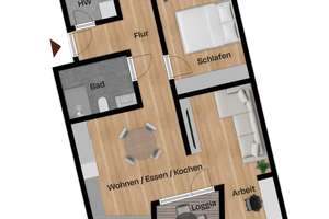 Durchdachte 2-Zi.-ETW mit ca. 63,05 m², Südwest-Loggia und offenen Wohn-/Essbereich in St. Johannis. – Die vollständige Adresse der Immobilie erhältst du vom Anbieter., 90419 Sandberg, Nürnberg – Vorschaubild 2