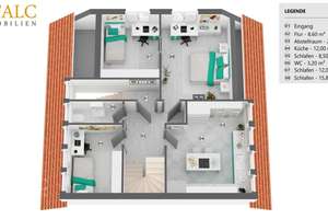 Wohnen auf mehreren Ebenen  – Maisonettewohnung in Bremen-Woltmershausen – Die vollständige Adresse der Immobilie erhältst du vom Anbieter., 28197 Woltmershausen (Ortsteil), Bremen – Vorschaubild 14