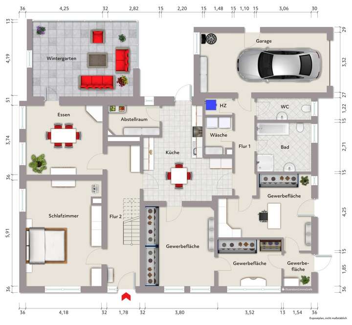 Grundriss Erdgeschoss (nicht m