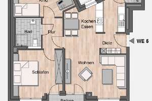 Schöne helle 3-Zimmerwohnung mit Balkon am Sternwartpark – Fleher Straße 29, 40223 Bilk, Düsseldorf – Vorschaubild 14