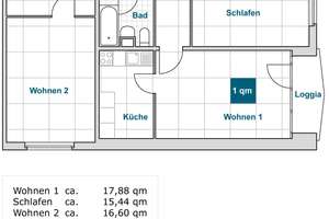 Sanierte 3 Raumwohnung mit Balkon mit guter Anbindung (WBS) – Amalie-Dietrich-Platz 8, 1169 Gorbitz-Süd, Dresden – Vorschaubild 2