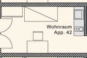 1 - Zimmer Apartment möbliert (Nur Student/Azubi/Schüler) – Unterhaunstädter Weg 16a, 85055 Ingolstadt – Vorschaubild 2
