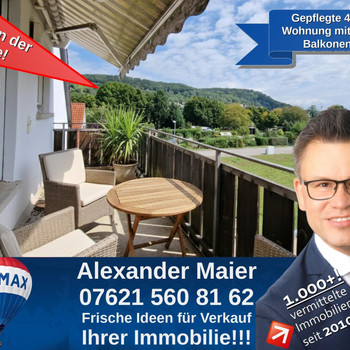 Interessante Chance in Grenzach-Wyhlen: 4-Zi-Wohnung, 2 Balkone, Einbauküche, Garage!