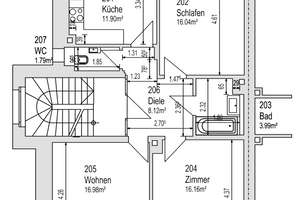Freiburg Wiehre – Energetisch modernisierter Altbau, 3 Zimmer, zwei Balkone - Vermietet. – 79100 Unterwiehre-Nord, Freiburg im Breisgau – Vorschaubild 8