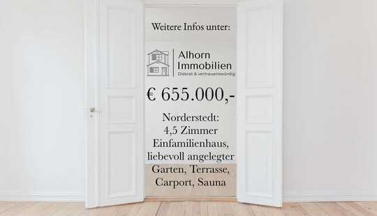 Bild von Norderstedt - 4,5 Zimmer Einfamilienhaus, liebevoll angelegter Garten, Terrasse, Vollbad und Sauna..