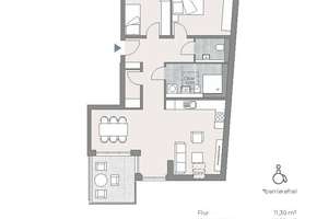Barrierefreie stilvolle 3-Zimmer-Wohnung mit Loggia und  bodentiefen Fenstern - WE42 – Leydenallee 84, 12167 Steglitz, Berlin – Vorschaubild 7