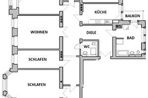 Neustadt-Highlight für Familien: 6-Zimmerwohnung im 3. OG mit 2 Bädern und Balkon – Königsbrücker Straße 56, 1099 Äußere Neustadt, Dresden – Vorschaubild 2