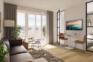 Stylische 1.5 Zimmer Neubauwohnung, große Loggia, teilmöbliert – Leinweberweg 36, 81249 Lochhausen, München – Vorschaubild 6