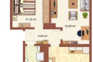 Gemütliche 2-Raumwohnung mit großem Balkon – Dieselstr. 130, 6130 Damaschkestraße, Halle (Saale) – Vorschaubild 2