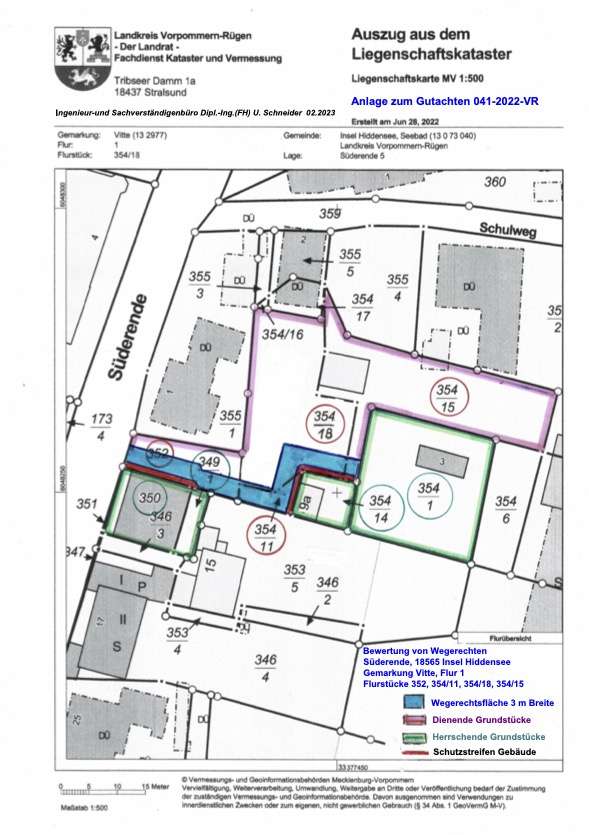 Lageplan mit Wegerecht