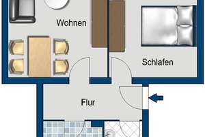 Gut geschnitte 2 Zimmer mit Balkon – Tessenowstr. 1, 13437 Wittenau, Berlin – Vorschaubild 3