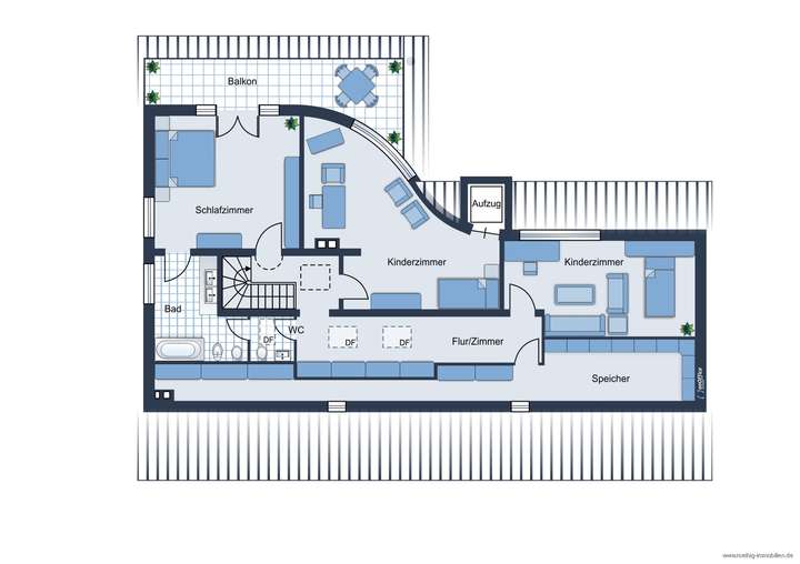 Grundrissskizze des Hauses - O