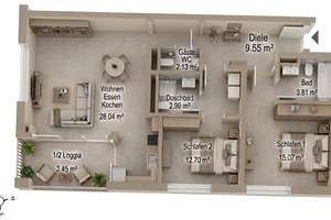Traumhafte 3-Zimmer Wohnung mit zentraler Klimatisierung – Die vollständige Adresse der Immobilie erhältst du vom Anbieter., 81927 Englschalking, München – Vorschaubild 16