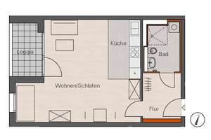 Moderne 1-Zimmer-Wohnung mit Einbauküche und Loggia – Alfons-Goppel-Str. 4, 90491 Sankt Jobst, Nürnberg – Vorschaubild 6