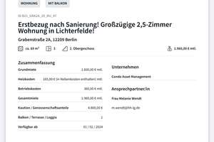 Helle 2,5-Zimmer Wohnung mit Balkon im 2. OG in Lichterfelde (Steglitz) – Grabenstraße 2A, 12209 Lichterfelde, Berlin – Vorschaubild 2