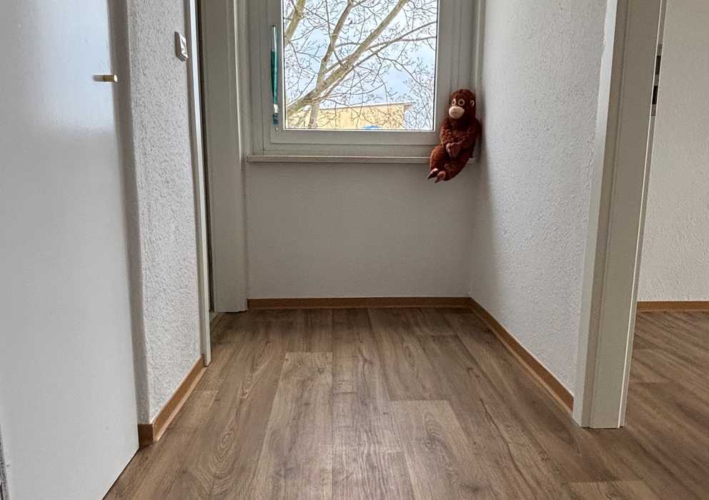 2-Zimmer-Wohnung mit Dusche und großem Balkon