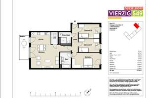 Neues Wohngefühl - Lichtdurchflutete 4-Zimmer-Wohnung mit Balkon – Hildegard-Knef-Straße 97, 40549 Heerdt, Düsseldorf – Vorschaubild 9