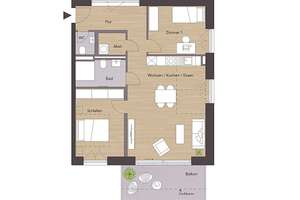 3-Zi-Wohnung mit Balkon am schönen Mühlkanal - WE805 – Röntgenstraße 14, 16, 18, 72770 Betzingen, Reutlingen – Vorschaubild 4