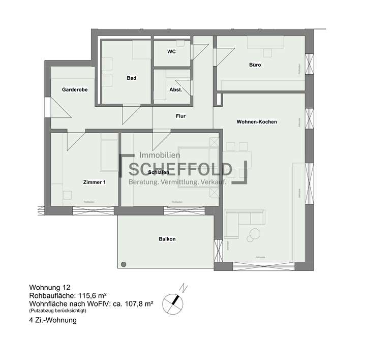 Grundriss Whg Nr. 8 (Variante 