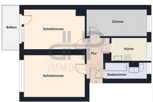 Kompakte 3-Zimmer-Wohnung mit Balkon und Einbauküche in Magdeburg-Stadtfeld-Ost – Magdeburg – Vorschaubild 1