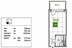 Angebot für Auszubildende und Studenten! Ihre neue 1-Raum-Wohnung ab Juni 2025. – Berzdorfer Str. 20, 1239 Dresden – Vorschaubild 3