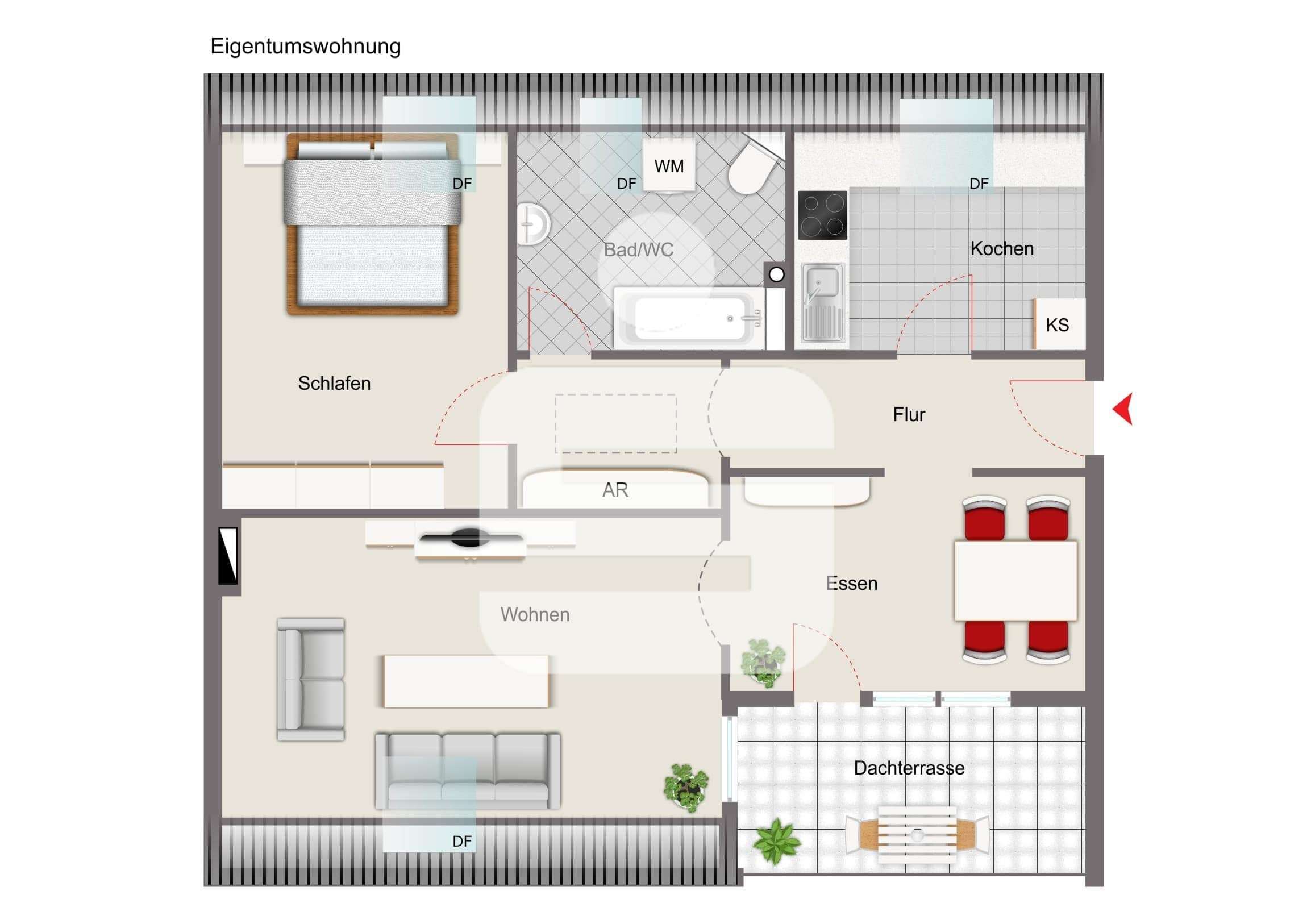 2-Zimmer-ETW unterhalb Gymnasium, Wunsiedel im Fichtelgebirge Kreis – Bild 3