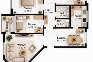 Großzügige 4-Zimmer-Wohnung in oberster Etage mit Balkon – Wohnen oder Vermieten – Die vollständige Adresse der Immobilie erhältst du vom Anbieter., 24109 Mettenhof, Kiel – Vorschaubild 10