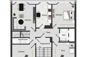 Raum für Ihre Ideen – 4-Zimmer-Wohnung in Oberkassel mit genehmigtem Spitzbodenausbau – Die vollständige Adresse der Immobilie erhältst du vom Anbieter., 40545 Oberkassel, Düsseldorf – Vorschaubild 11