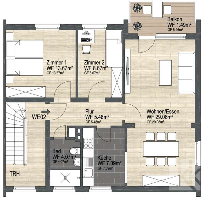 Grundriss Obergeschoss