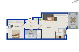 Schöne 2-Zimmer-Wohnung (vermietet) in begehrter Lage von München-Daglfing – Die vollständige Adresse der Immobilie erhältst du vom Anbieter., 81929 Daglfing, München – Vorschaubild 8