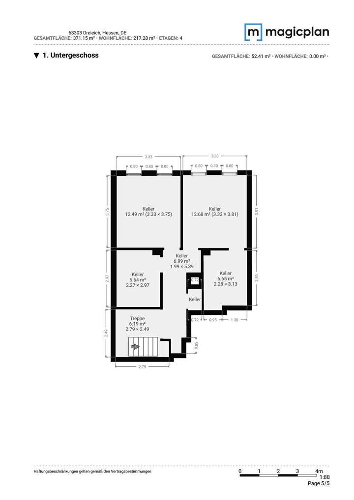 Grundriss Keller Exposé