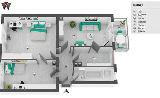 Vermietete 3-Zimmer-Wohnung mit Balkon in Mannhem-Lindenhof
