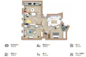 Frisch renovierte 3-Raum-Wohnung mit großzügiger Raumaufteilung und neuer Einbauküche! – Wolfenbütteler Str. 17, 39112 Magdeburg – Vorschaubild 1