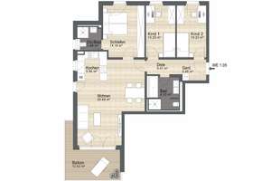 Ankommen & Aufatmen & Wohlfühlen: 4-Zimmer-Wohnung mit XXL-Balkon – Aubing-Ost-Straße 68/70, 81245 Altaubing, München – Vorschaubild 2