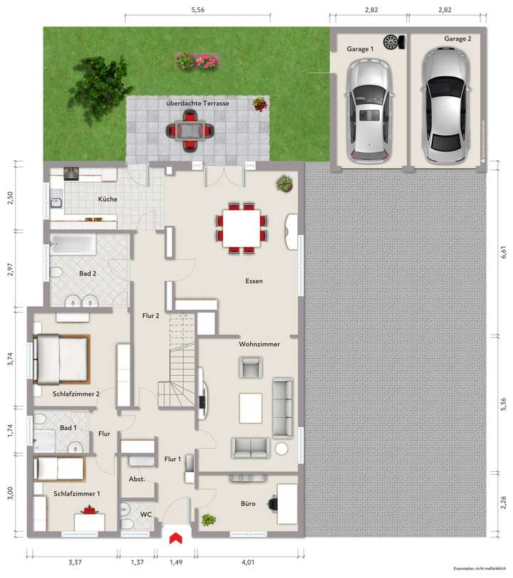 Grundriss Erdgeschoss (nicht m