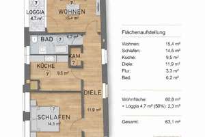 Top-Lage nahe Nordstr. - Sanierte 2-Zimmerwohnung am Kolpingplatz – Schwerinstraße 34, 40477 Pempelfort, Düsseldorf – Vorschaubild 13