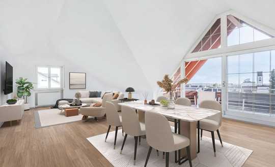 Großzügige Dachgeschosswohnung mit Blick auf die Alpen