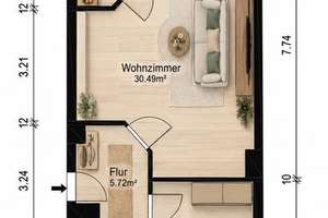 Helle 2-Zi-Wohnung mit Südwest-Balkon & Blick ins Grüne, EBK & Tiefgarage – 4179 Leutzsch, Leipzig – Vorschaubild 3
