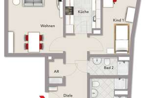 Neuwertige 3 Zimmer Wohnung im Herzen der Nürnberger Altstadt! – Die vollständige Adresse der Immobilie erhältst du vom Anbieter., 90402 Altstadt, St. Lorenz, Nürnberg – Vorschaubild 4