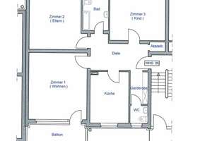 Großzügige 3 Zi.-Wohnung inkl. Balkon + EBK + Garten – Die vollständige Adresse der Immobilie erhältst du vom Anbieter., 65474 Bischofsheim – Vorschaubild 2
