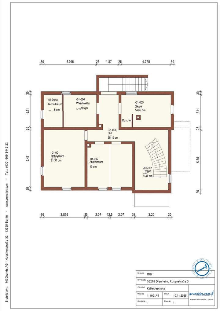 Grundriss KG (schematisch)