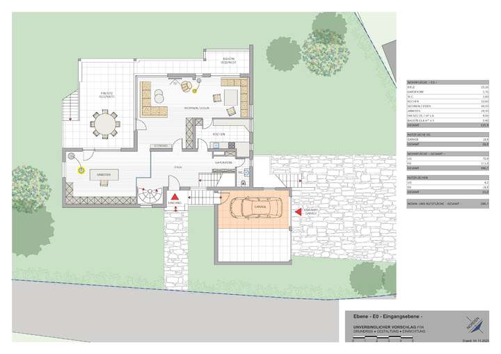 Grundriss - Eingangsebene E0 -